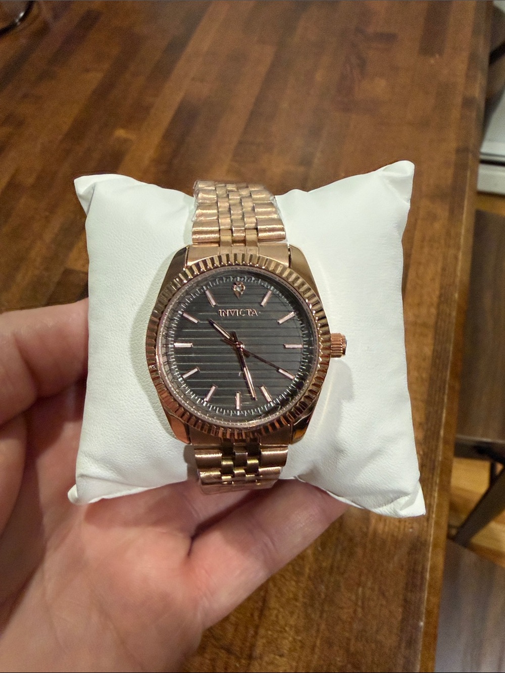 Invicta Rose Gold Tone Men’s Watch with Black Dial
